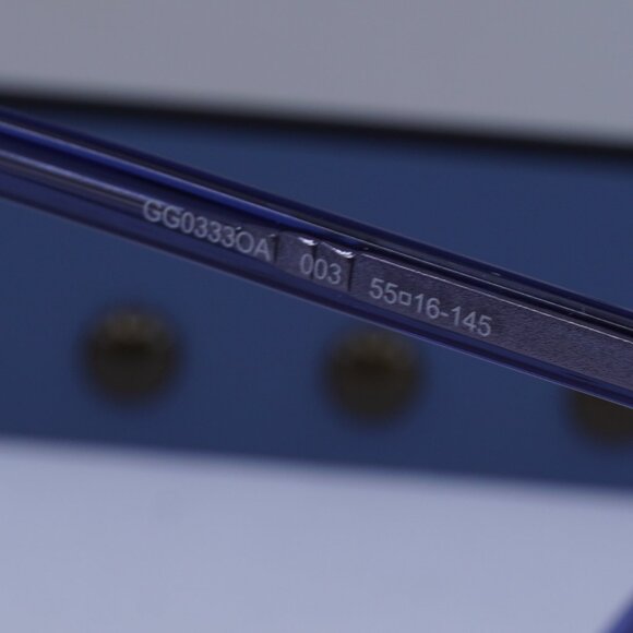 Gucci GG0333OA 003 Rectangle Eyeglasses - Transparent Blue 55mm - Picture 6 of 10